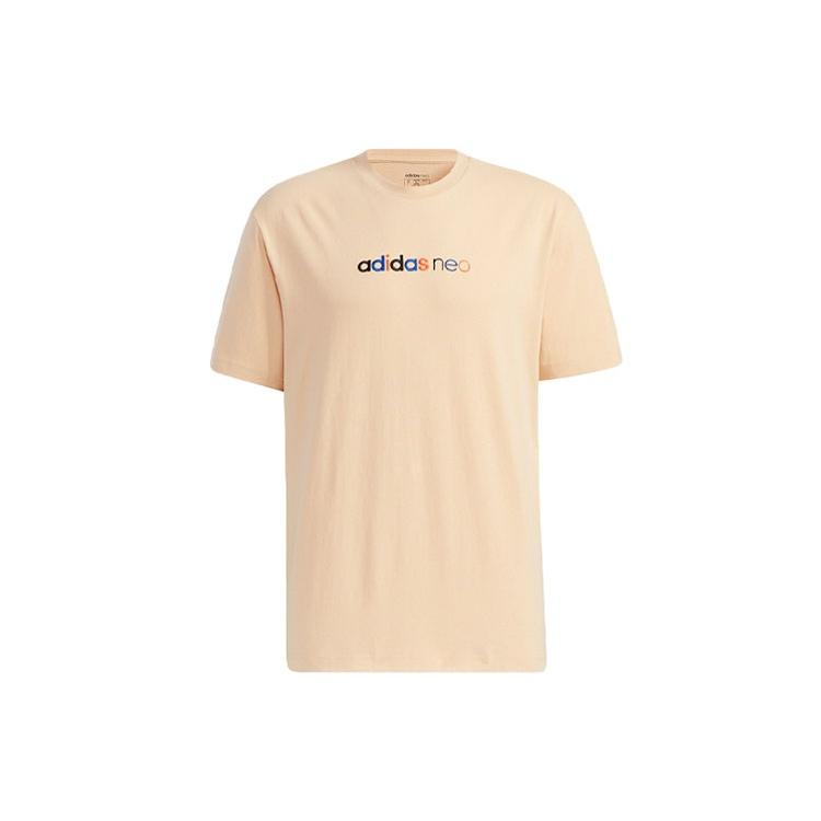 adidas neo M Ss May Tee 2 Logo Embroidery Knit Sports Male Yellow Men s GP4828 S