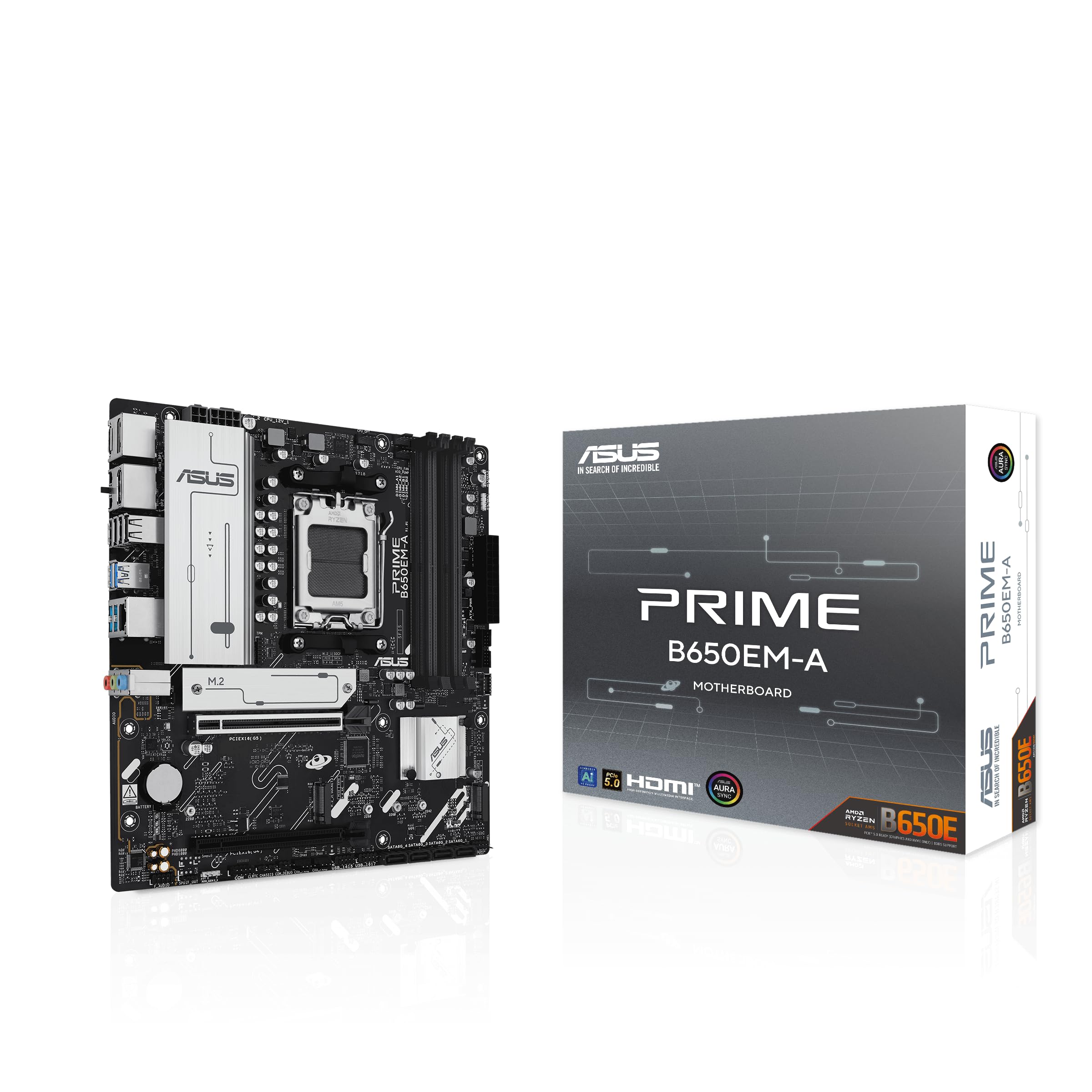 

ASUS B650 PCIe compatible PRIME Japan authorized dealer Micro-ATX motherboard, DDR5, 5.0 B650EM-A