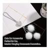 Bling Car Mirror Accessories for Women Men Love Heart and Pink Plush Ball Rinestones Car Accessories Car Rear View Mirror Charms