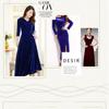 2025 New Autumn/Winter Plus Size Velvet Dress Long Sleeved, V Neck, Big Swing Gown for Evening Parties and Banquets