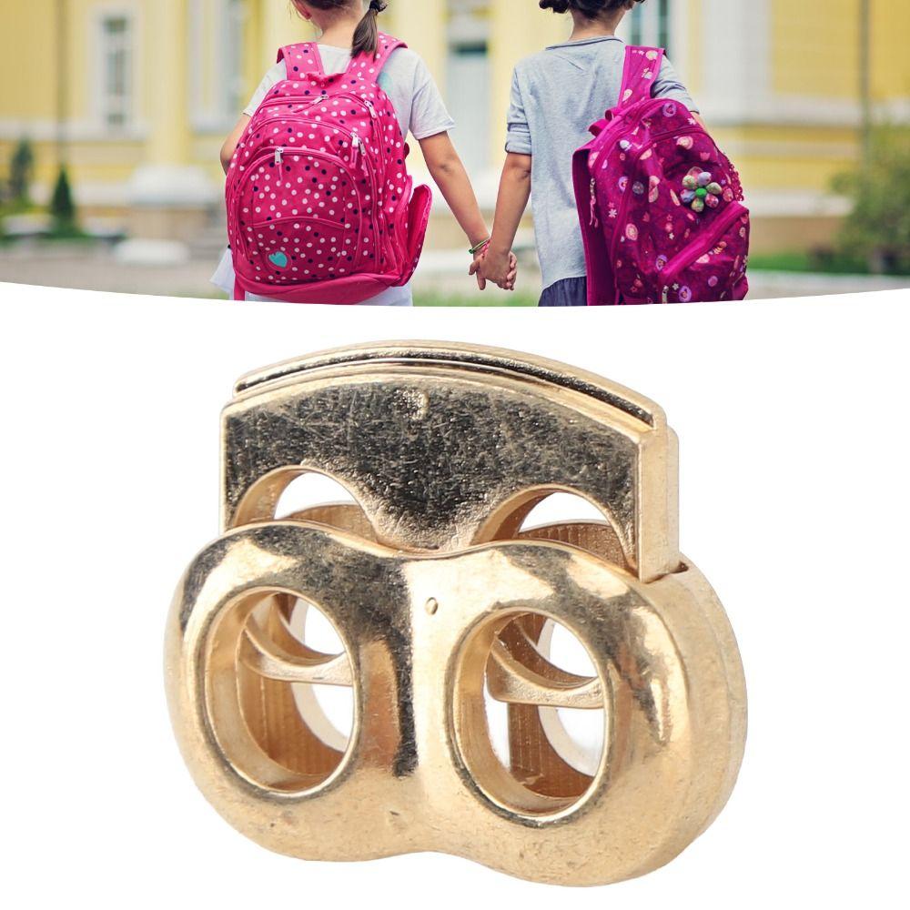 10 Pcs Durable Zinc Alloy Cord Lock Stopper Round Shape Two Holes Cord Locks Locking End Tightener Shoelaces