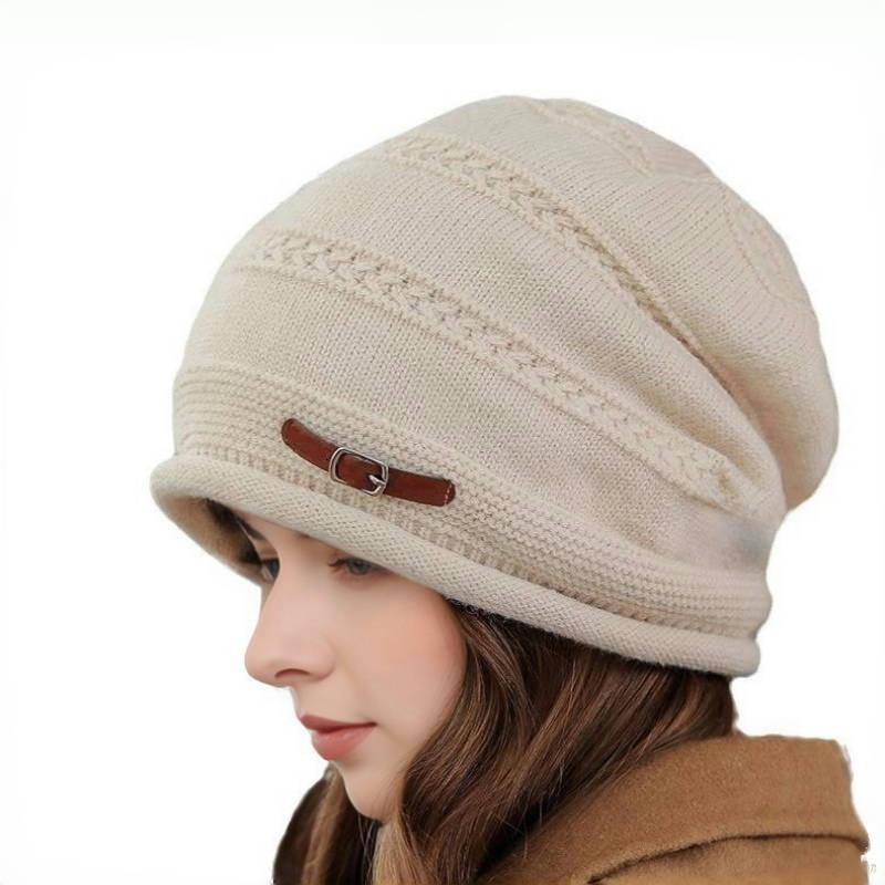 Autumn and Winter, Warm, Knitted Pullover Hat, Fried Dough Twists Ear Protection, New Style, Loose, Large Head Circumference, Pile Cap