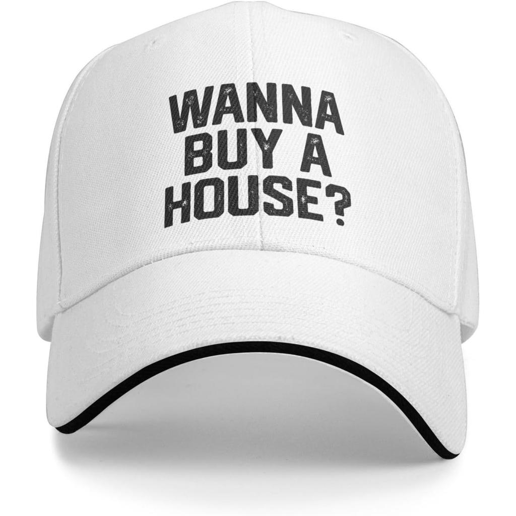 Wanna Buy A House Realtor Funny Baseball Cap Polyester Casual Sun Protection Adjustable Hat