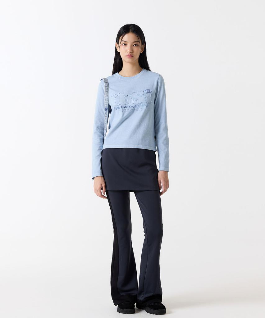 ODDSTUDIO Odsd Pigment Damaged Long Sleeve - Ash Sky