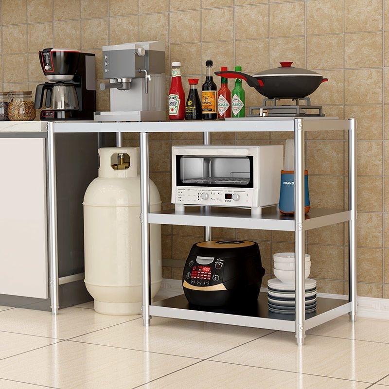 1Pcs Gas Cooktop Rack, Stainless Steel Kitchen Storage, Floor-to-ceiling Three-layer Functional Kitchenware, Thickened Storage