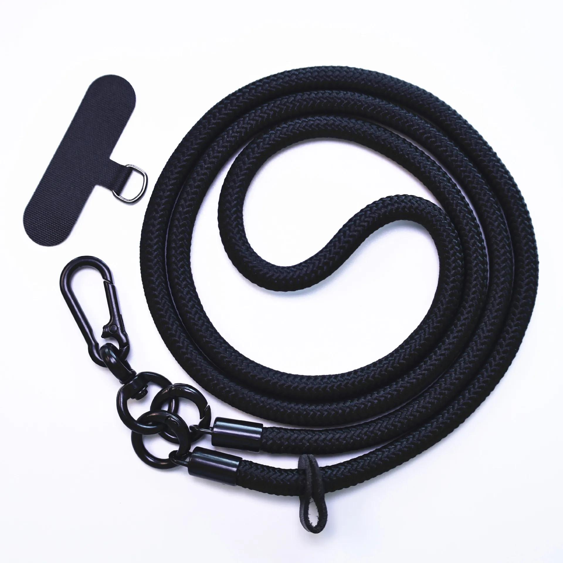 

8MMx120CM Bold Long Mobile Phone Lanyard Strap Universal Crossbody Hanging Shoulder Detachable Neck Cord Anti-Lost Lanyard чёрный