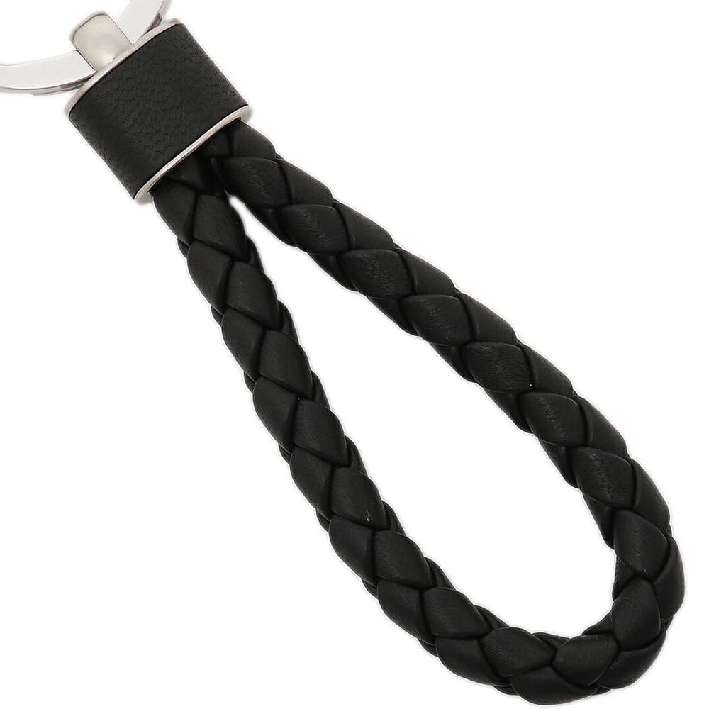 BOTTEGA VENETA Intrecciato Key 709727VMAY18803 Ring, Black, [Used]