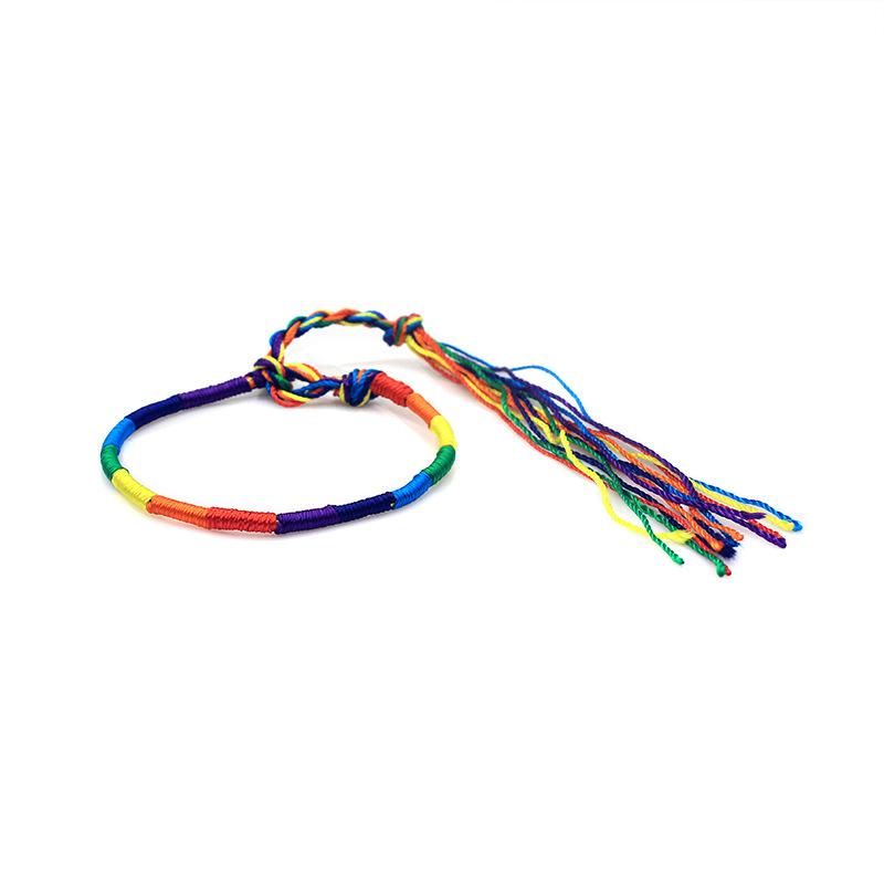 2 Pieces Multi Rope Bracelet Adjustable Handmade Knots Rainbow Thread Bracelets & Bangles For Women Men Lovers Jewelry