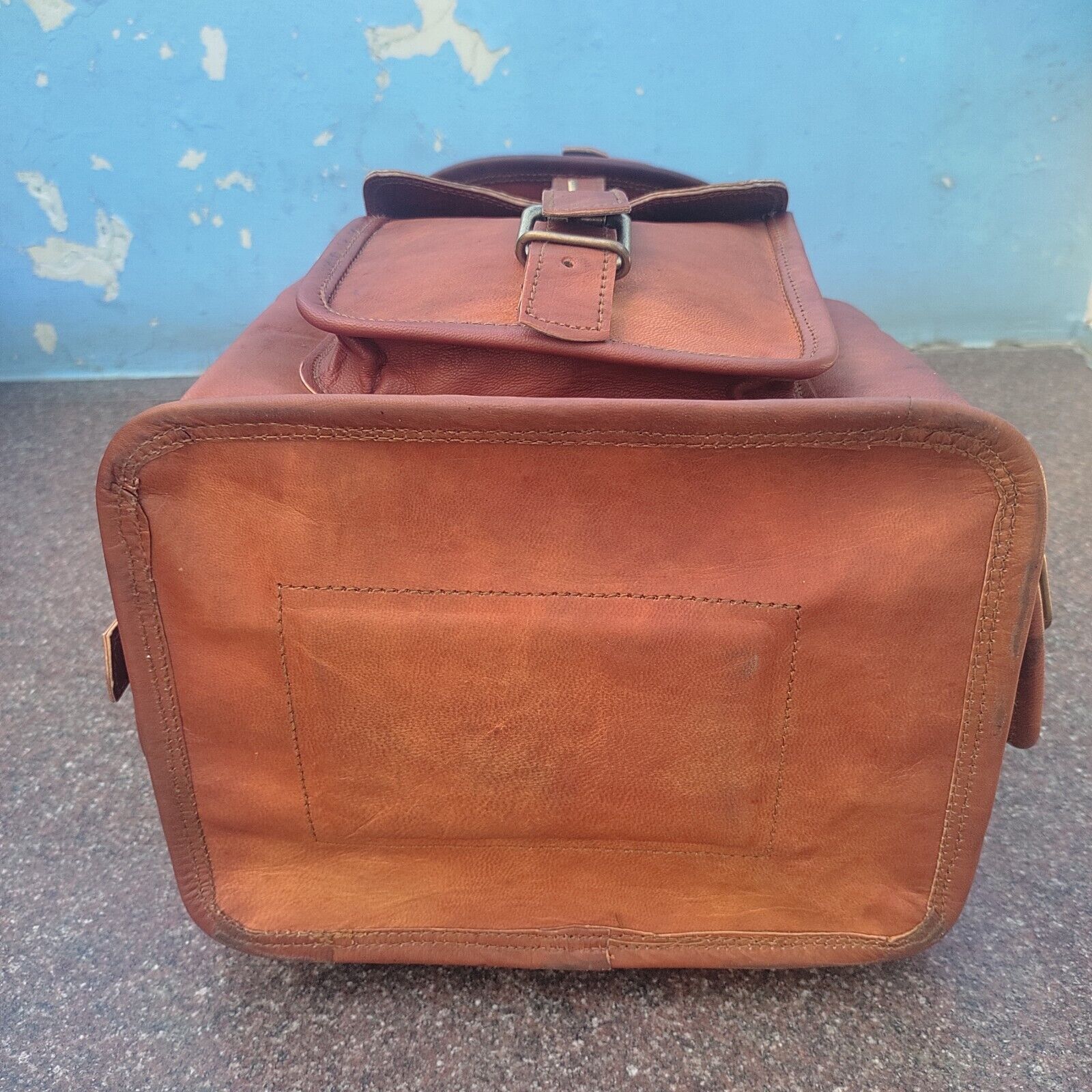 Классический рюкзак ручной работы из коричневой натуральной козьей кожи — фото 3