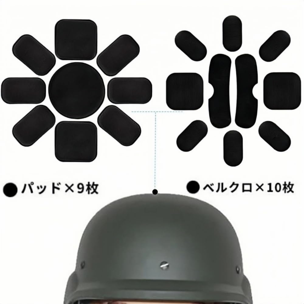 Jindizi Helmet Inner Pads, 19 Pieces, Helmet Pads, Protective Pads, EVA Foam, Helmet Inner (Set of 19)