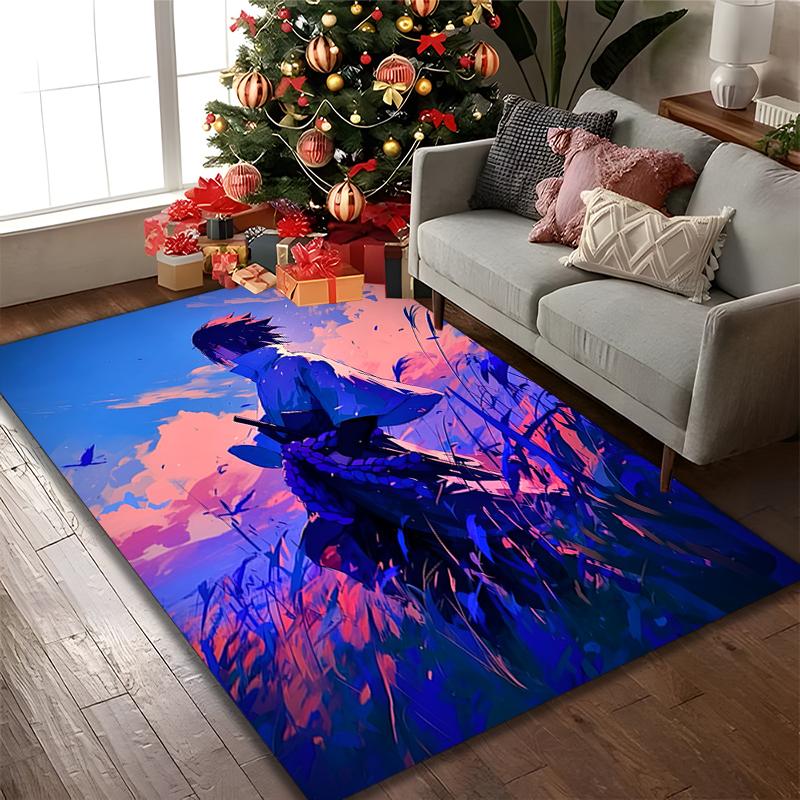Naruto Rug Ideal for Reading Room, Multi-purpose Office Chair Sofa Carpet, Anti-slip Printed Home Area Rug