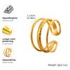 Stainless Steel Wave Ring Adjustable, Open Brand Stainless Steel Geometric Ring for Women, Trendy Statement Jewelry