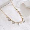 Hecheng,Customized Name Zircon Necklace Personalized Crystal Stone Necklaces Pendant Chain for Women Zircon Birthday Gift