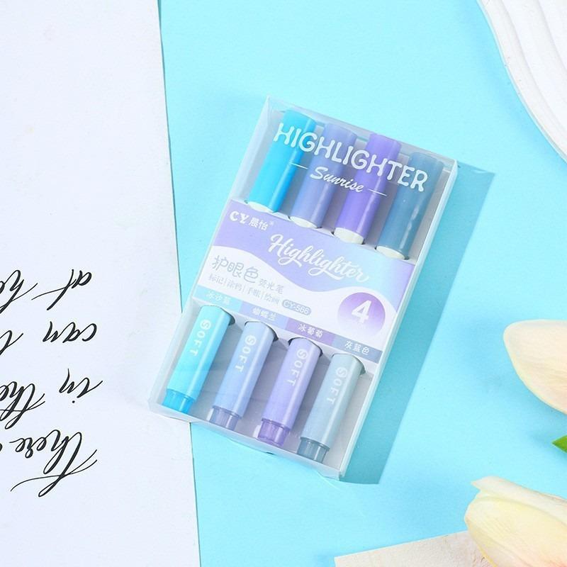 Gradient Color Large Capacity Highlighter For Student Note Marking And Journal Graffiti
