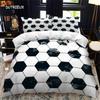 Soccer Duvet Cover Set 23pcs FootBall Print Bedding Set with Comforter Cover and Pillowcases Ball Theme for Kids Teens Adults