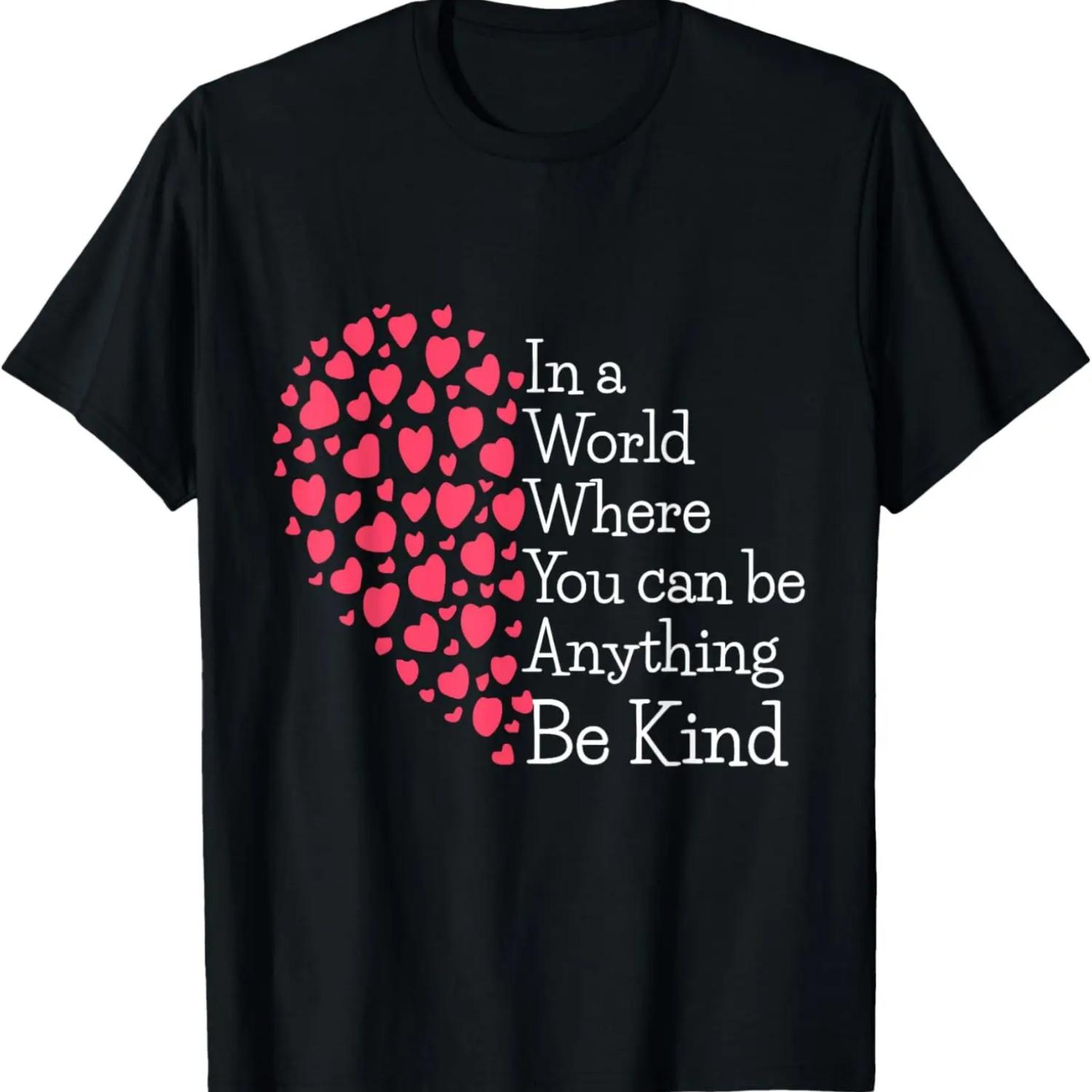 Be Kind In Braille Rainbow And Hearts Encouraging Inspiring T-Shirt S