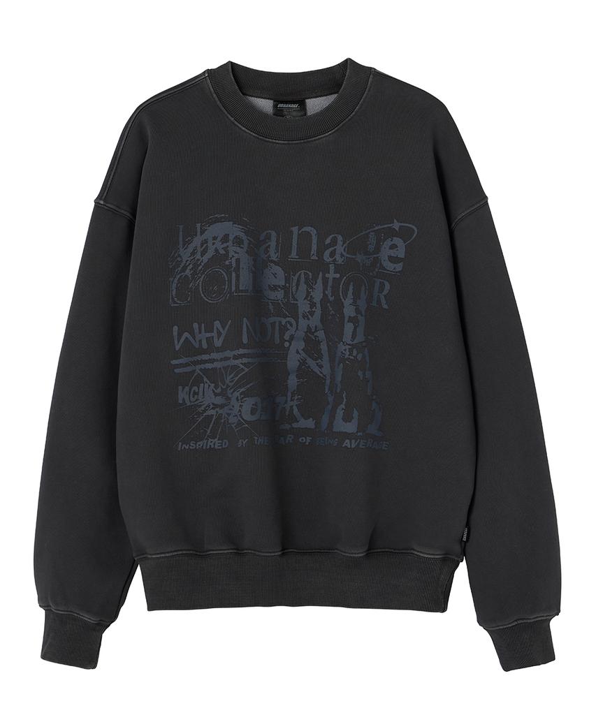 URBANAGE Collector Pigment Oversized Sweatshirt Charcoal