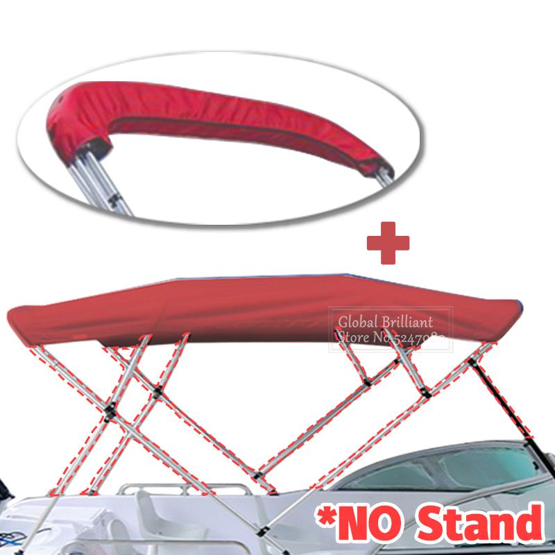 600D 3/4 Bow Bimini Top Boot Cover + Bimini Top Storage Bag Cover Anti UV Dustproof Waterproof Yacht Boat Cover with Zipper