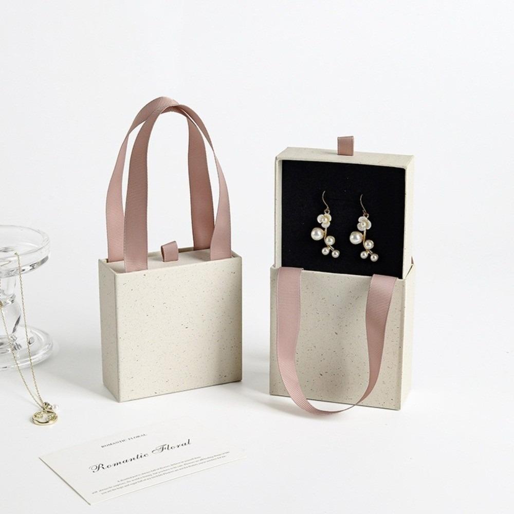 Paper Material Jewelry Storage Organizer Portable Design Paper Drawer Jewelry Box  For Wedding Gift