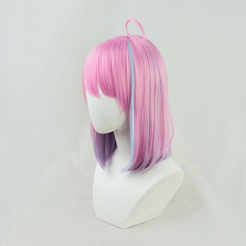 Anime VTuber Himemori Luna Wig Hololive Girls Cosplay Youtuber Gradient Pink Purple Short Straight Heat Resistant Hair Wigs