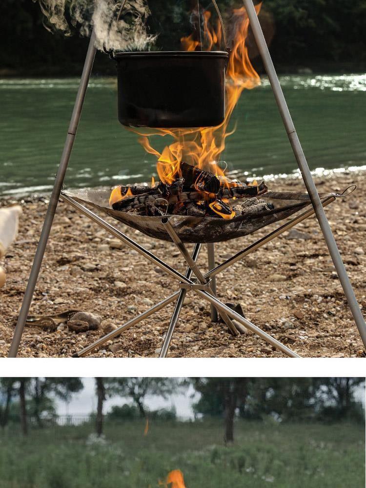 Stainless Steel Folding Fire Pit for Camping, Picnics, and Barbecues