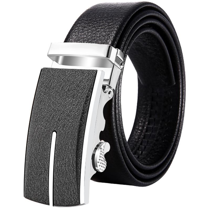 Cinto Masculino Cinto Liga Fivela Automática Cinto De Couro Versátil Casual Meia-Idade e Calças Idosas
