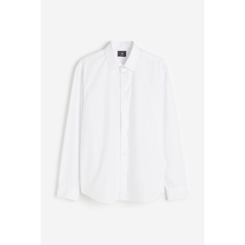 

HM Fall Men s Clothing Standard Poplin Shirt 1213653 White 180/116A