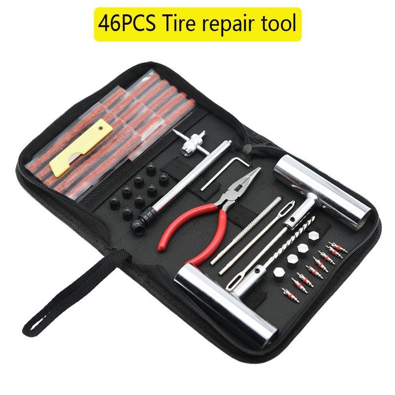 Cross-Border Cloth Bag Tire Repair Kit - 24/46/62 Pieces for Quick Emergency Tire Fixes, Travel Essential