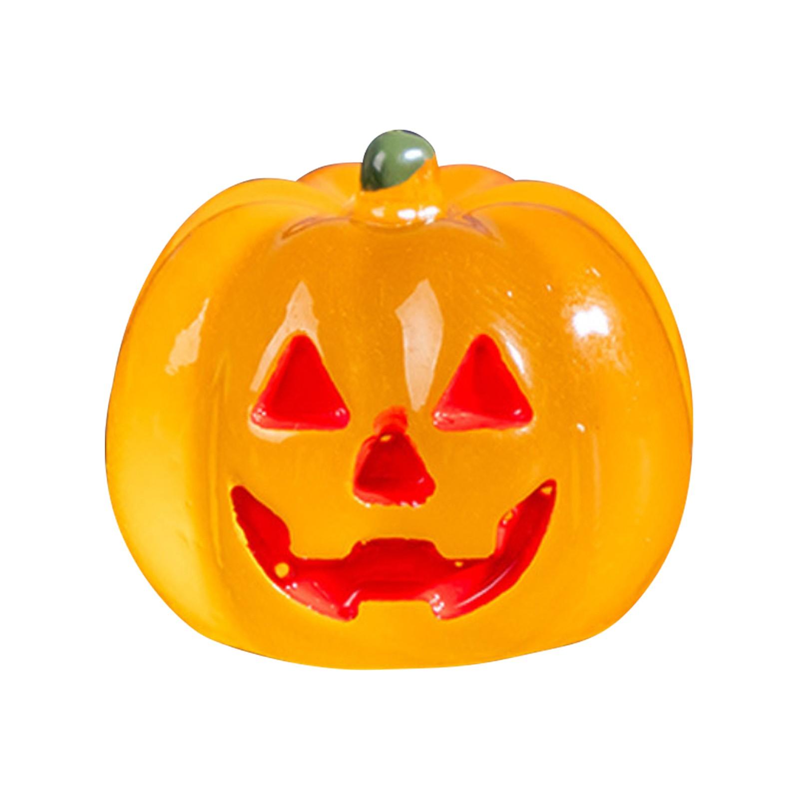 

Halloween Night Light Pumpkin Head Pendant Resin Craft Ornament Desktop Car Decoration One Size оранжевый