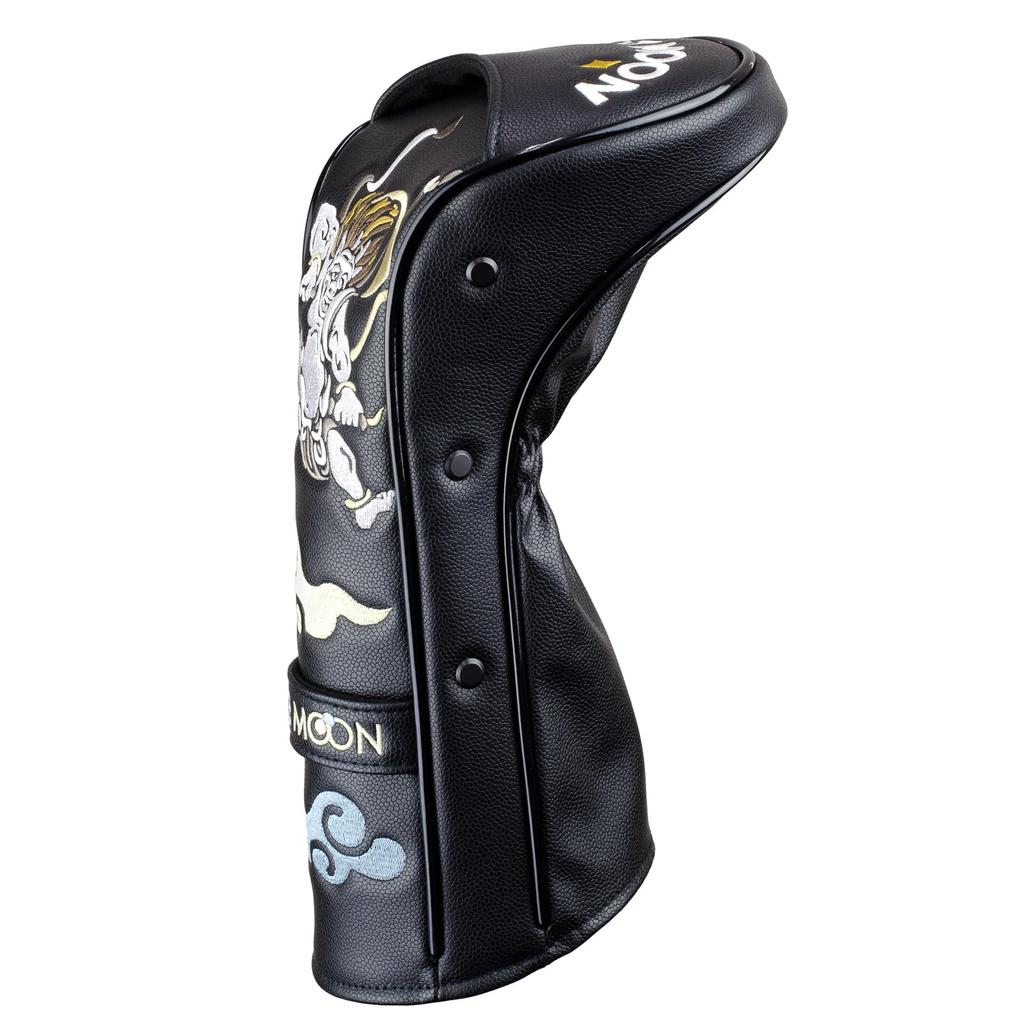 Blue Moon Driver/DW 5 Series Headcover [Fujin Raijin] Golf Club Cover 2025 Model (Black)