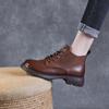 New Style Women's Short Boots - Versatile Casual Shoes for Autumn and Winter, Made of Leather.
