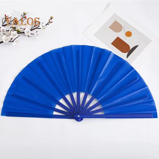 2Pcs Solid Color Folding Fan Kung Fu Stage Dance Performance Large Handheld Fan Portable Lightweight Summer Cooling Fan Decoration Party Accessories