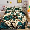 Set Biancheria da Letto Colorato Stampa Fiori 3D King Size Set Copripiumino Donna Set Letto in Poliestere Copri