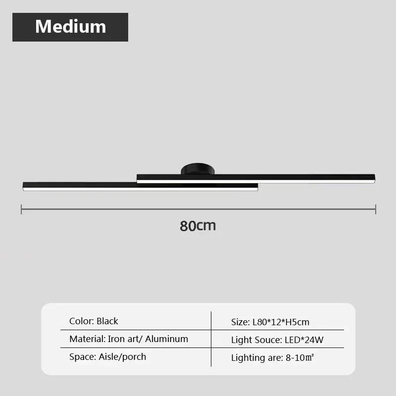 Modern LED Ceiling Light Black Gold 60/80cm Line Lamps For Living Room Entryway Bedroom Hallway Hotel HomeLighting Fixtures