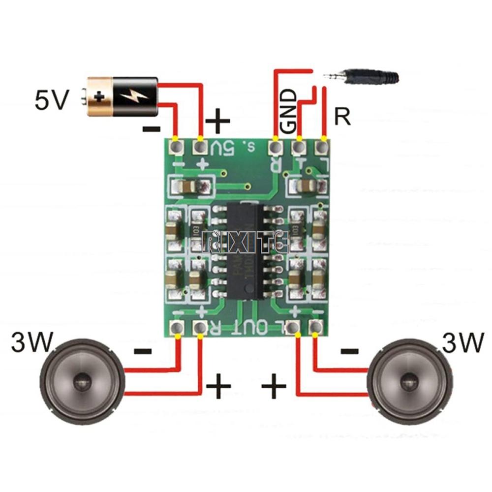 1/2/5/10PCS PAM8403 Audio 2x3W Mini Digital Power Amplifier Board For Class D Stereo Audio Amplifier Module 5V PowerGood product