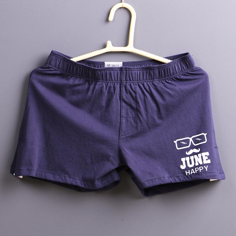 

Men s Breathable Loose-Fit Cotton Boxer Briefs Pajama Shorts Medium королівський синій колір