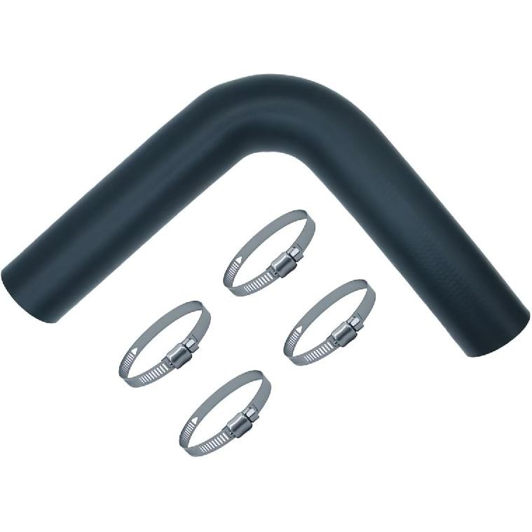 2" Gasoline Fuel Filler Neck Hose with 4 Clamps - 15 7/8" Length Gas Tank Hose Replacement (45 Degree)