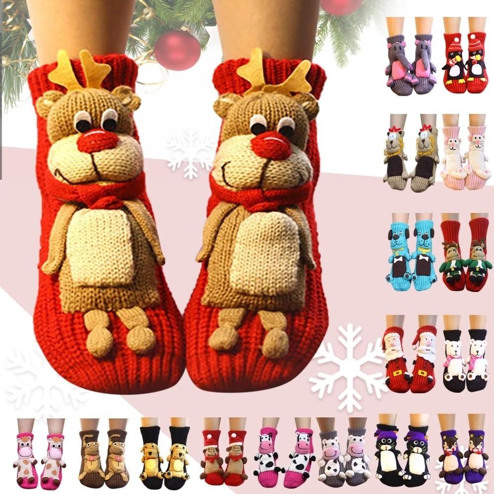 3D Prints Christmas Socks Hand Crocheted Funny Socks Creativity Middle Tube Socks  for Men & Women