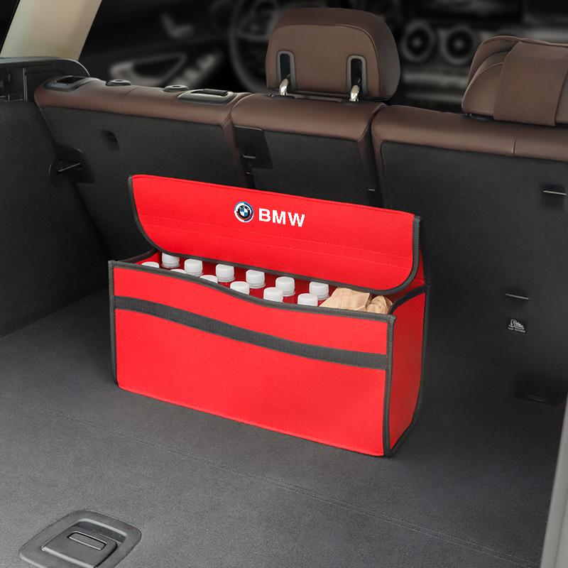 Felt Car Trunk Organizer Foldable Storage Box Cargo Stickers For BMW iX1 I7 F07 F48 F39 F34 F40 F45 F46 G30 G20 G32 E70 E71 E66