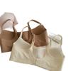 Low-neck Liquid Foundation Underwear Women's Thin Big Breasts Show Small and Thin Jelly Strip Lift Invisible Seamless Bra Cover