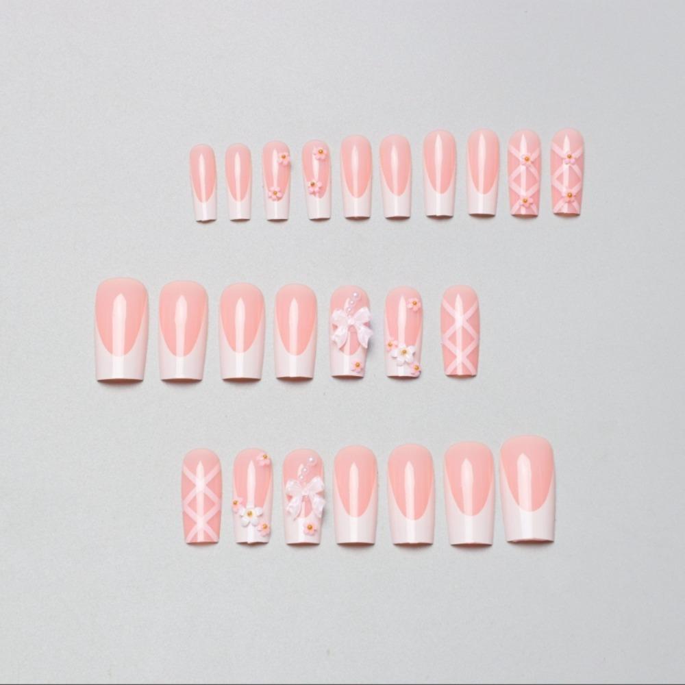 

24 шт. съемные накладные ногти средней длины в стиле балета, модный маникюрный инструмент для маникюра