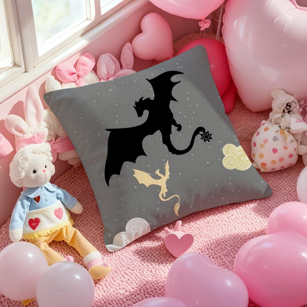 Comfortable F-Fourth W-Wing Pillow Case Soft Plush Fabric Double-Sided Printed Cushion Cover Warm Winter Sofa Pillow Case