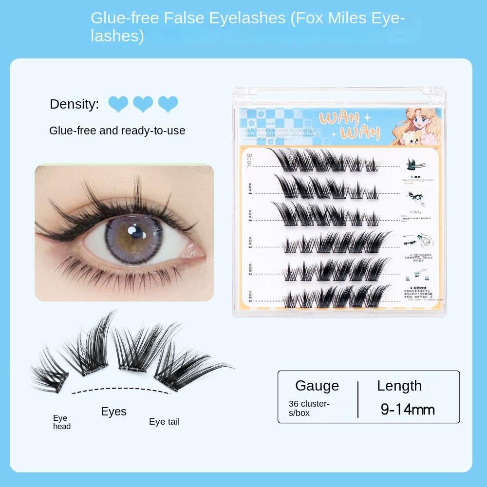 DIY Adhesive False Eyelashes Makeup Glue Free Fake Lashes Self-adhesive Lash Clusters  Makeup Tool