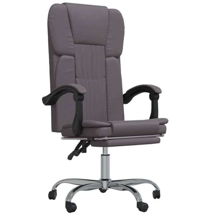VidaXL Fauteuil Inclinable de Bureau Siège Inclinable Chaise d'Ordinateur Dossier et Repose-pied Réglables Meuble de Bureau 349621