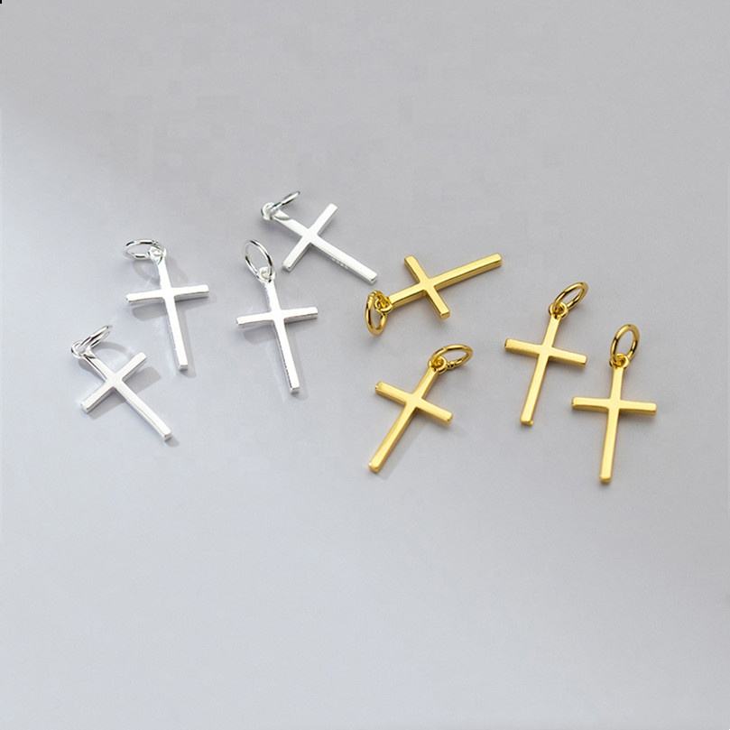 New Fashion Jewelry 925 Sterling Silver Fashion Cross Pendants & Charms for Necklace Jewelry Making