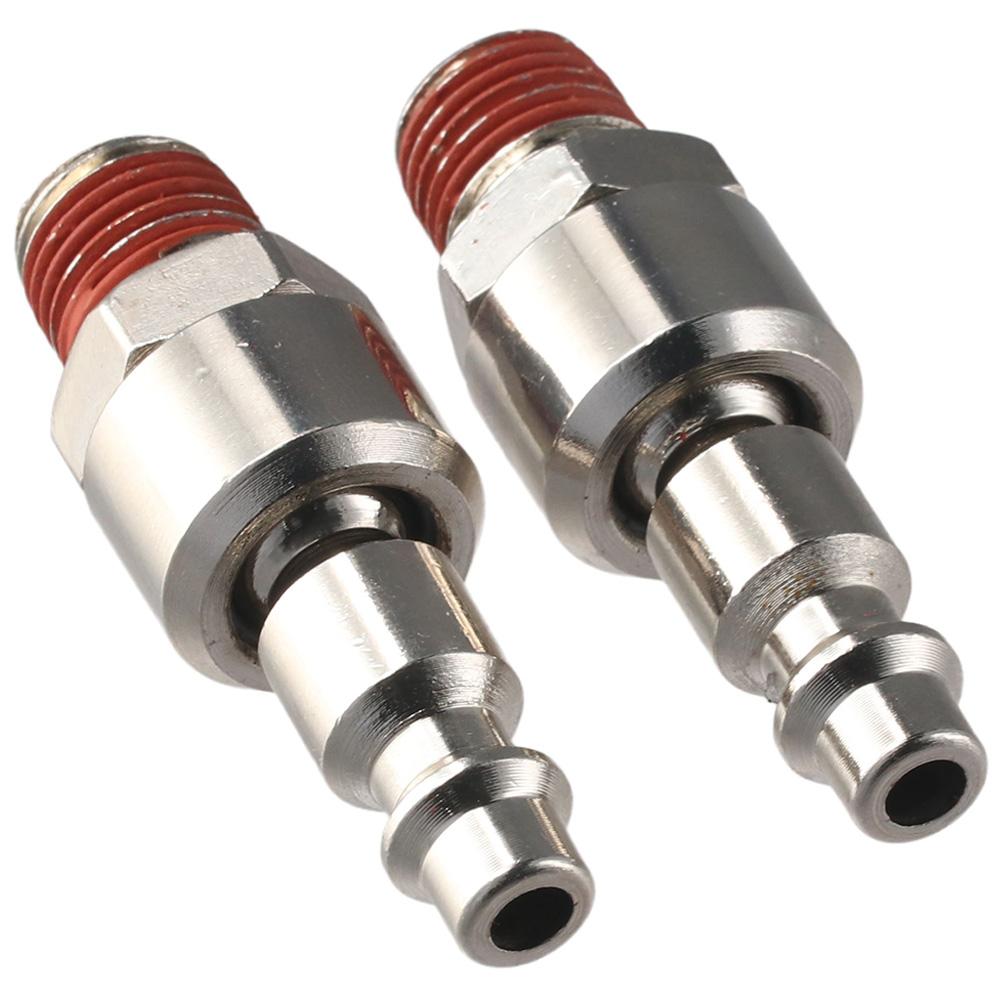 2PCS 1/4in NPT Air Hose Fittings Male Thread Swivel Air Plug  Pneumatic Tools