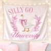 Cute University Tapestry Wall Hanging Boho Decor Silly Go Graduation College Dorm Room Aesthetic Art Print Feminine Nursery Wall