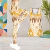 Women Plus Size Two Piece Set Scoop Neck Sleeveless Tank Top Fitted Tie Dye Printed Pants