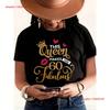 60th Birthday T Shirt Heart And Lettering Print Unisexs Casual Round Neck Top Vintage Top For Everyday Wear Stylish