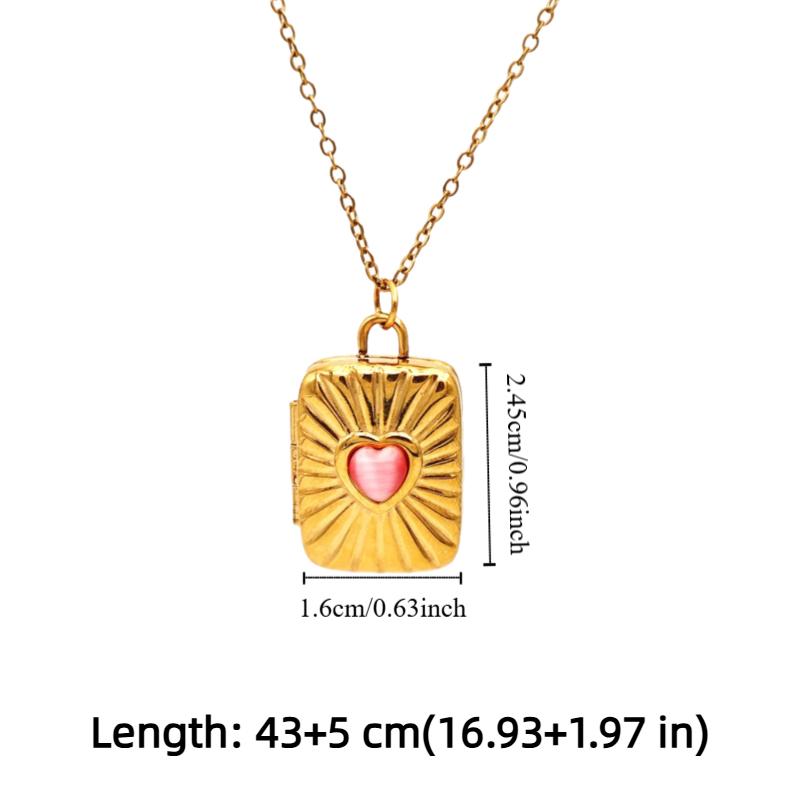 Magnetic Pendant Necklace Zircon Couple Choker Chain Openable Rhinestone Heart Necklace Women